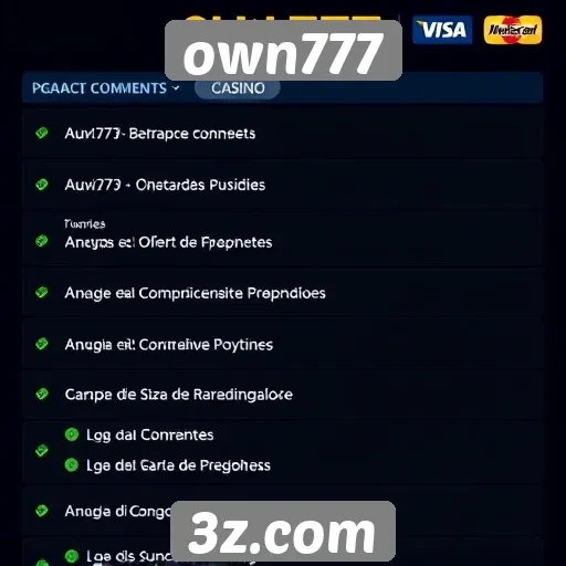 Site own777 e suas opções de pagamento